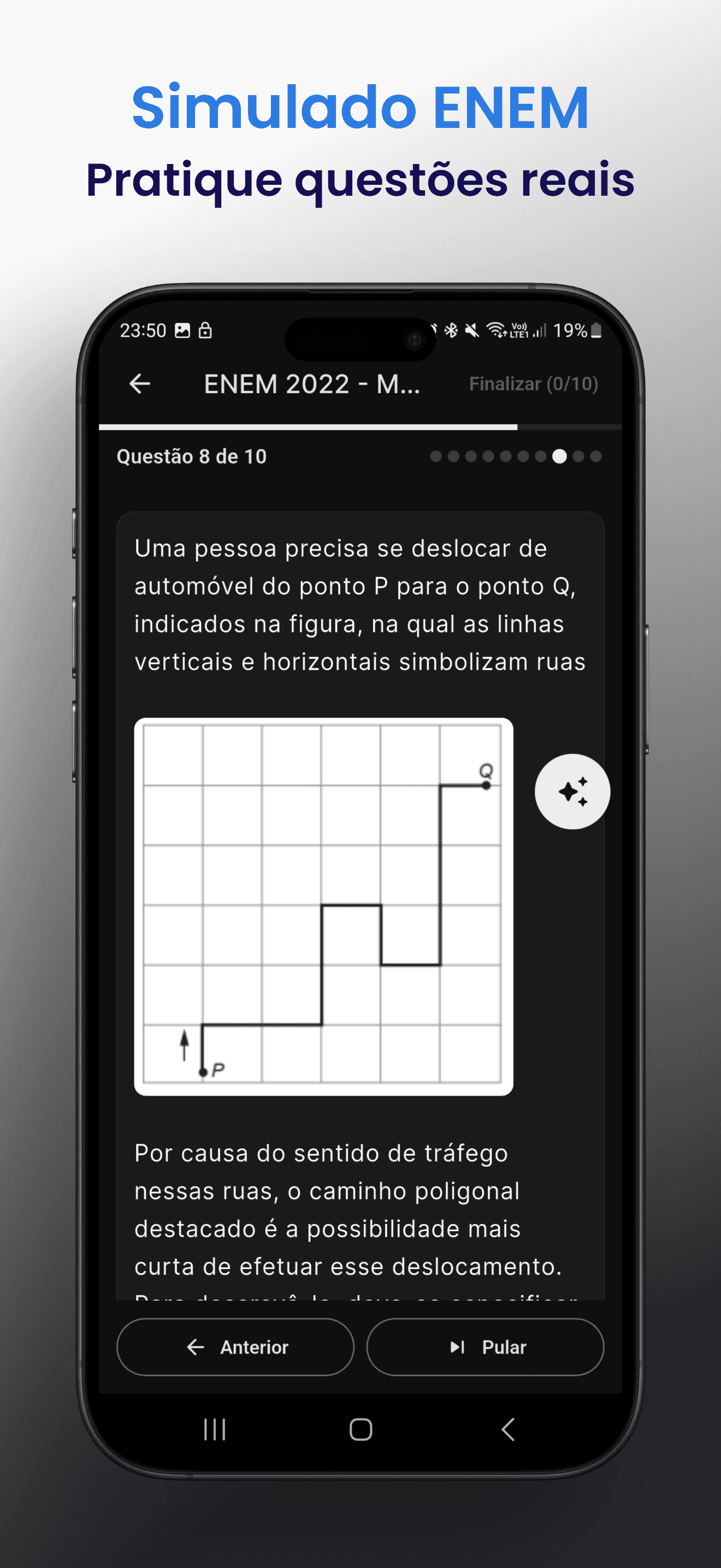 Tela do EnemAI com desempenho e evolução por área.