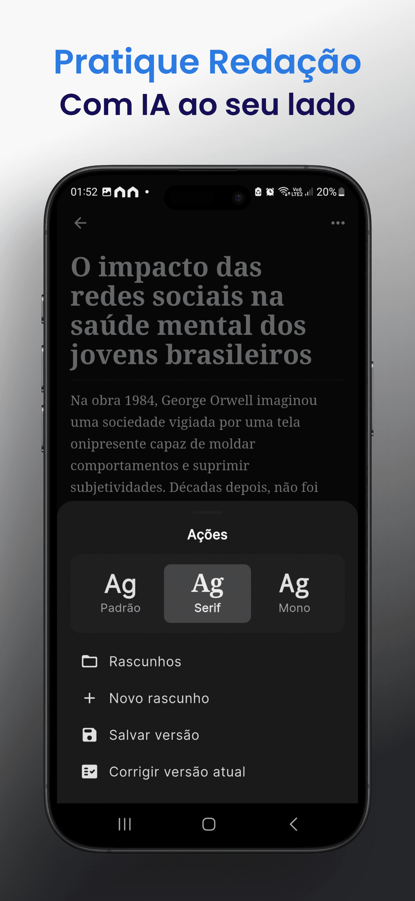 Tela do EnemAI com estudo guiado para revisar conteúdos.